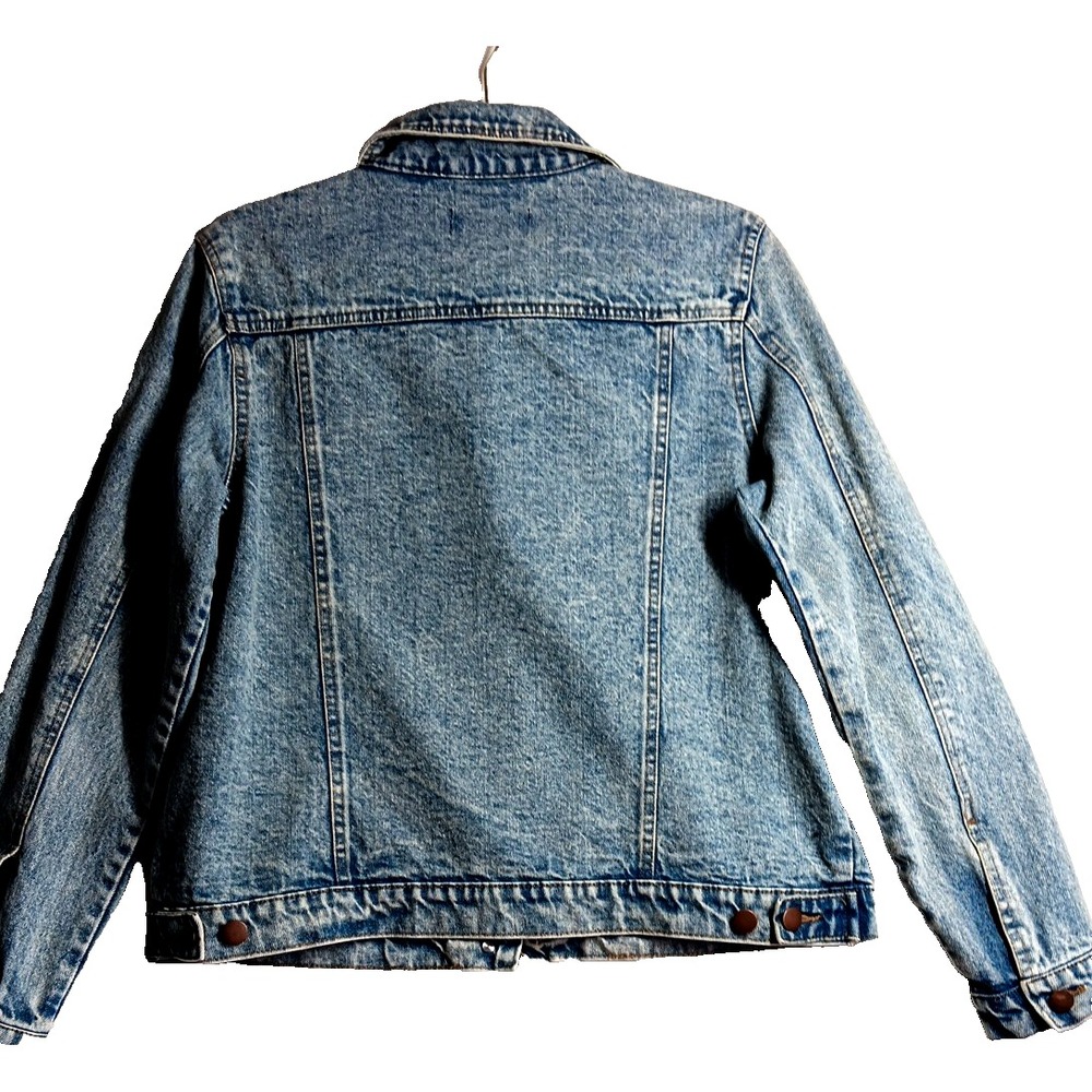 Rachel  Zoe Women's  Denim Jacket Button up  Light Wash Retro Motocycle Medium‎ - Picture 10 of 12
